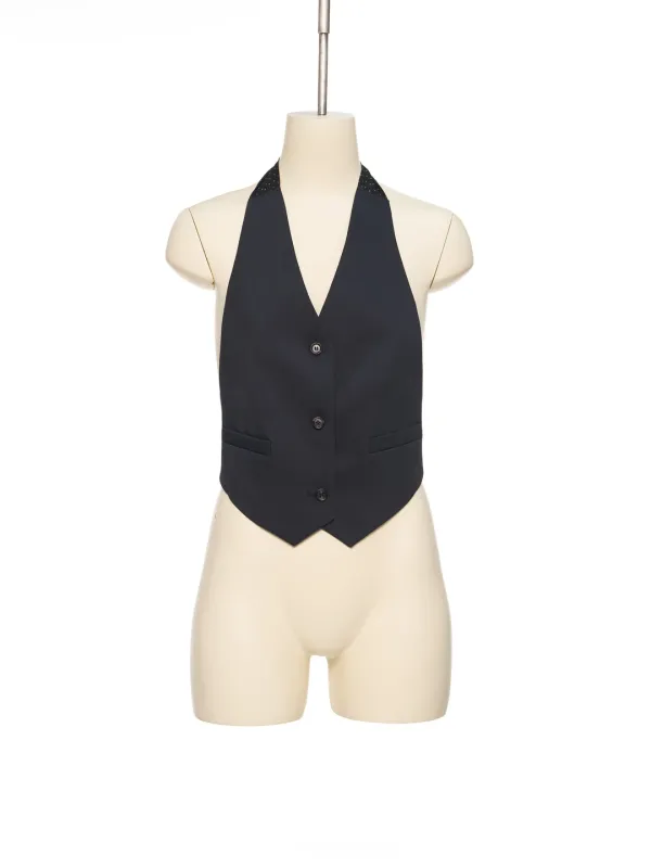 SS26 BLACK HALTERNECK VEST