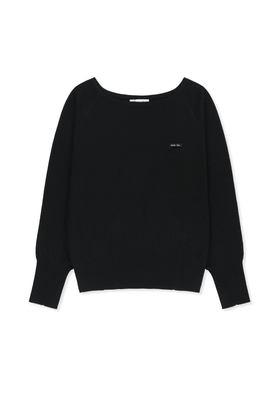 마뗑킴 BETWING FIT BOAT NECK KNIT PULLOVER IN BLACK 상품 이미지 1