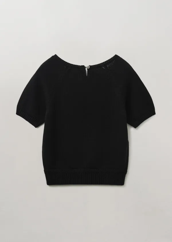 SQUARE NECK RAGLAN KNIT (moat black)