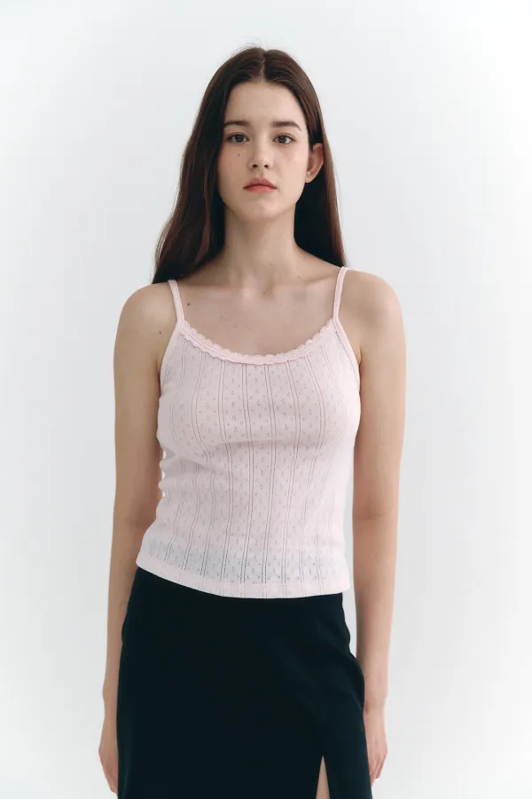 [아이브 이서 착용] Punching Lace Sleeveless Pink