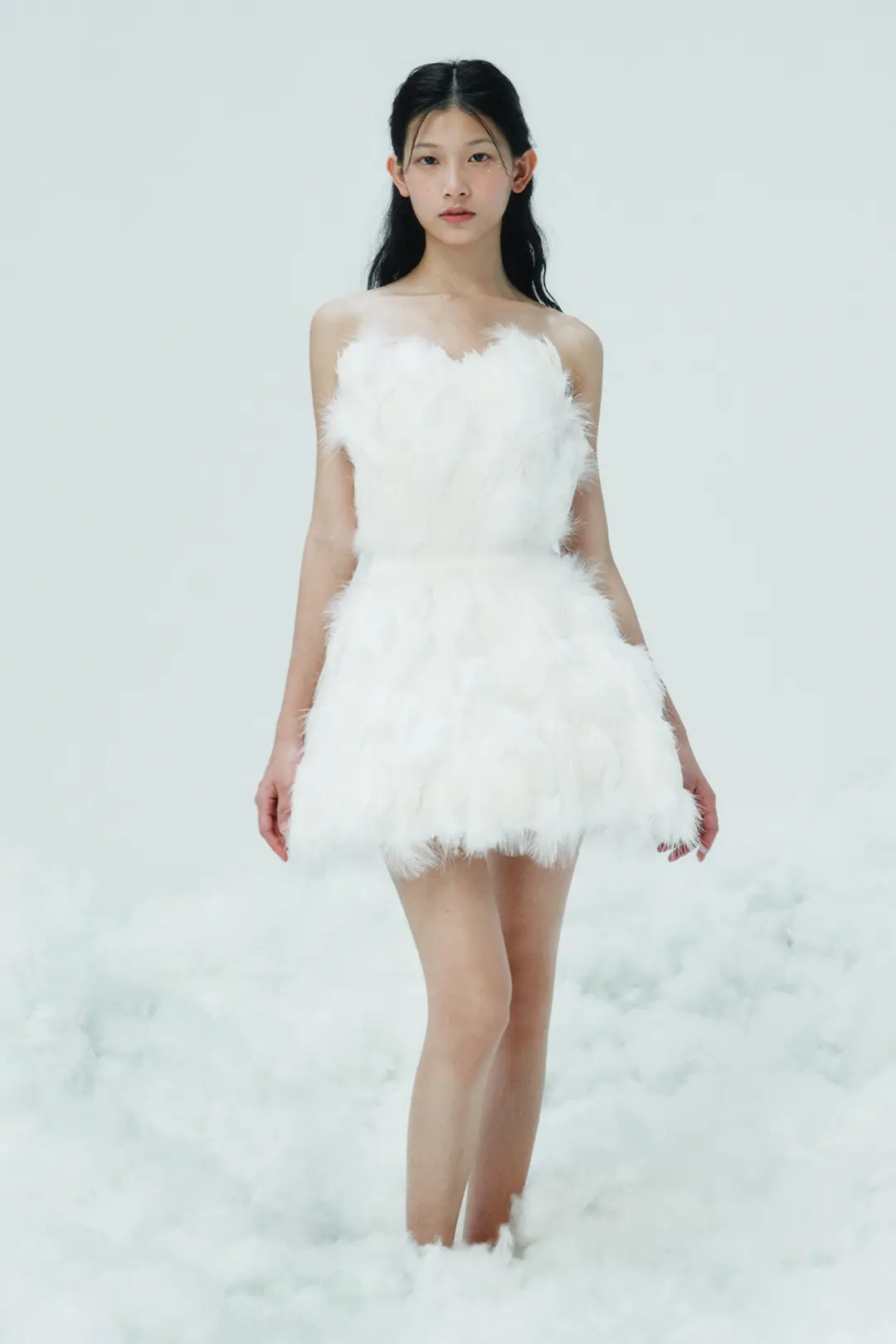 더티스 Feather Short Top Dress (Ivory) 상품 이미지 2