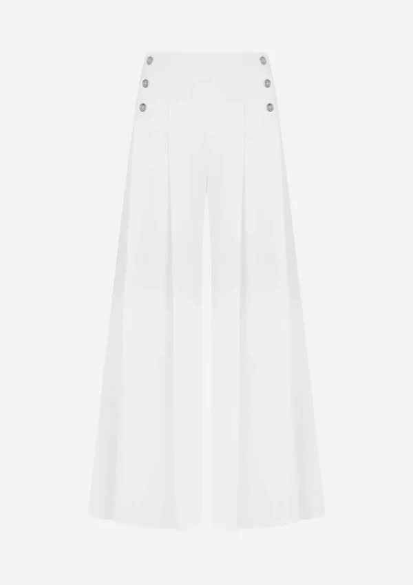SS Button Palazzo Pants