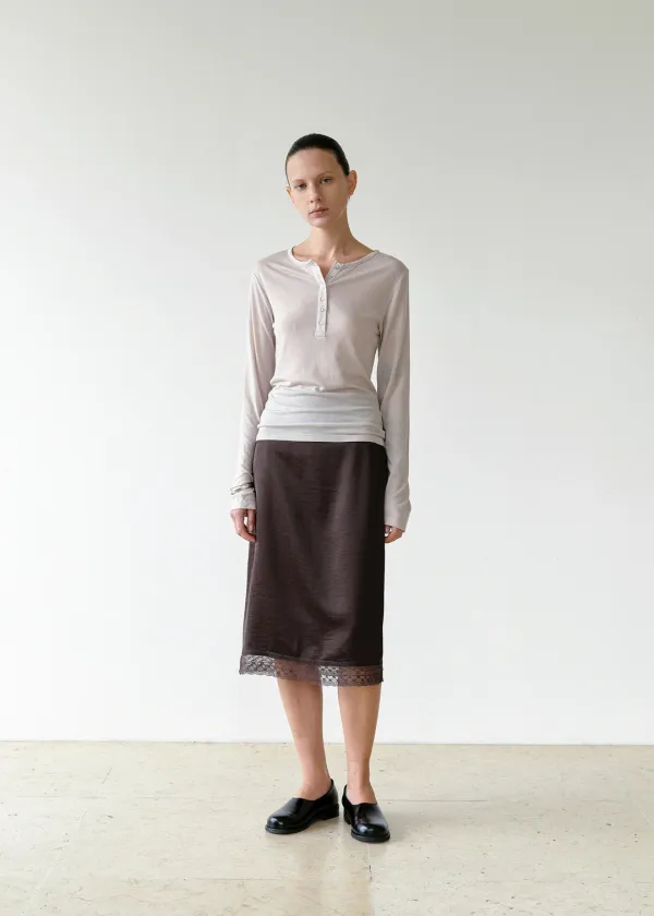 Colette Lace Skirt in Brown