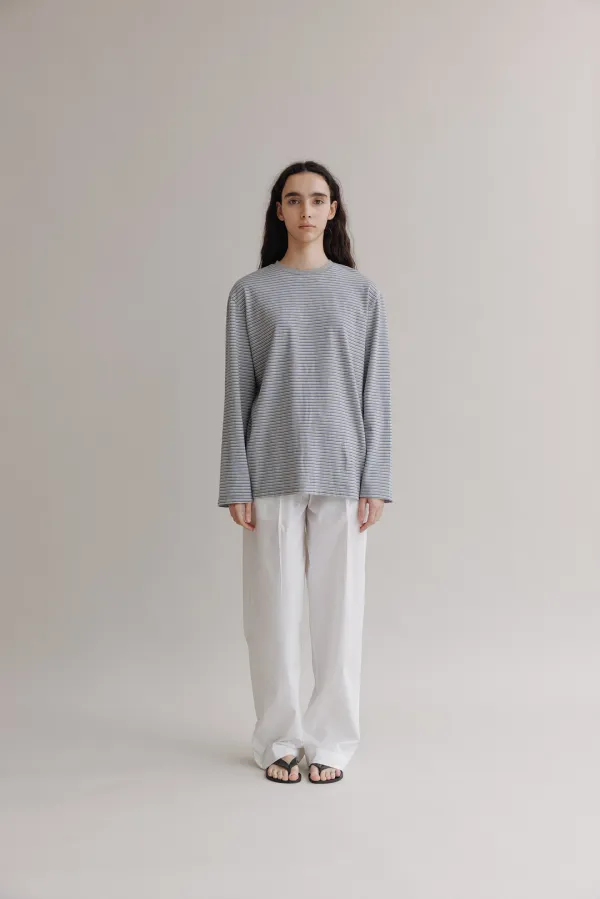 Striped box t-shirt (Gray)