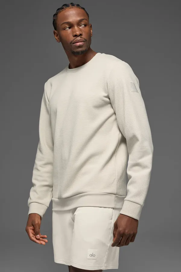 Waffle Lounge Long Sleeve Crew - Bone