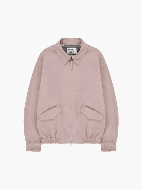 WASHED ZIP-UP BOMBER JACKET_indi pink