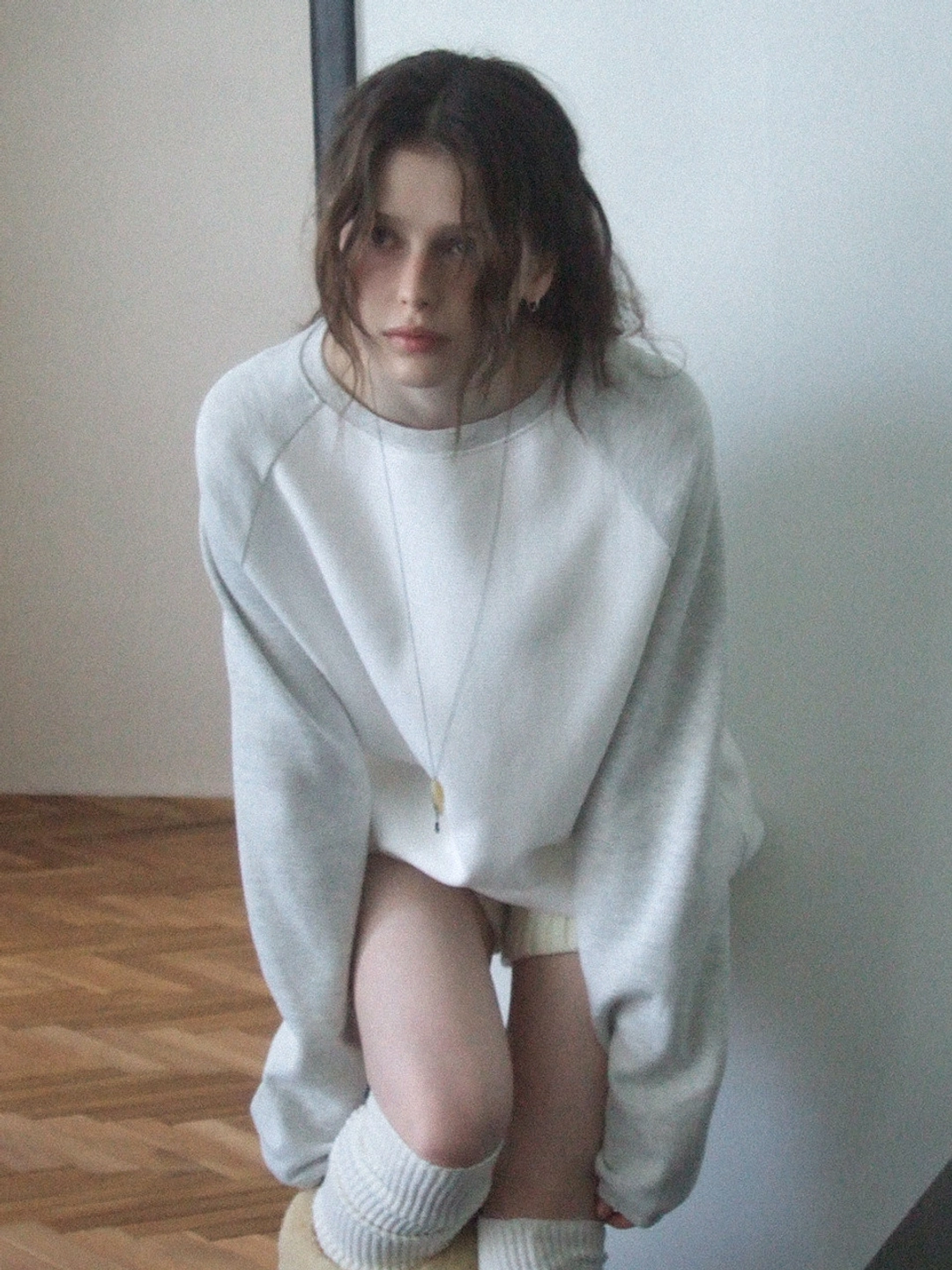 리엘 Near overfit sweatshirt (melange gray) 상품 이미지 2
