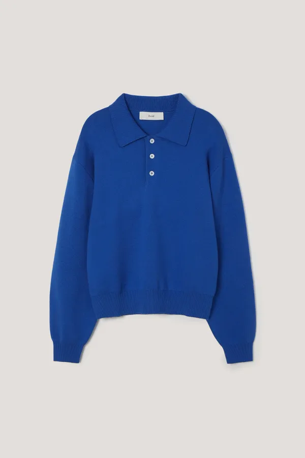 UNISEX CASHMERE COLLARED SWEATER BLUE_UDSW6A104B2