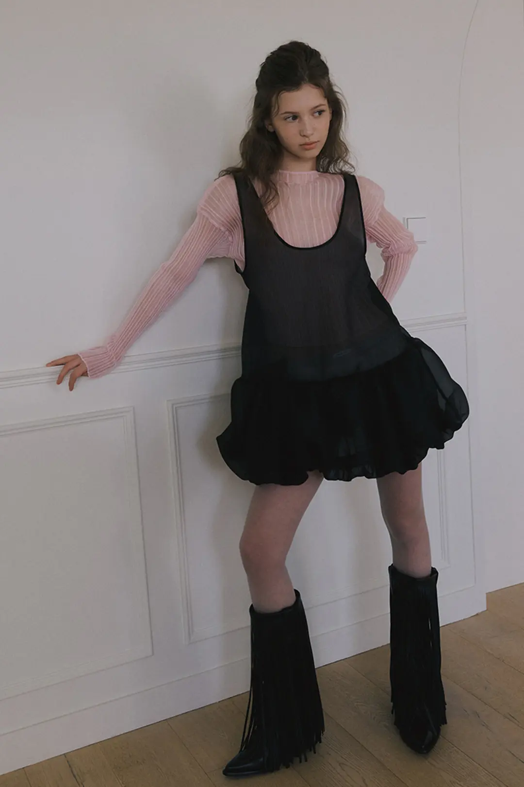 오버듀플레어 ORGANZA BALLOON MINI DRESS_BLACK 상품 이미지 2