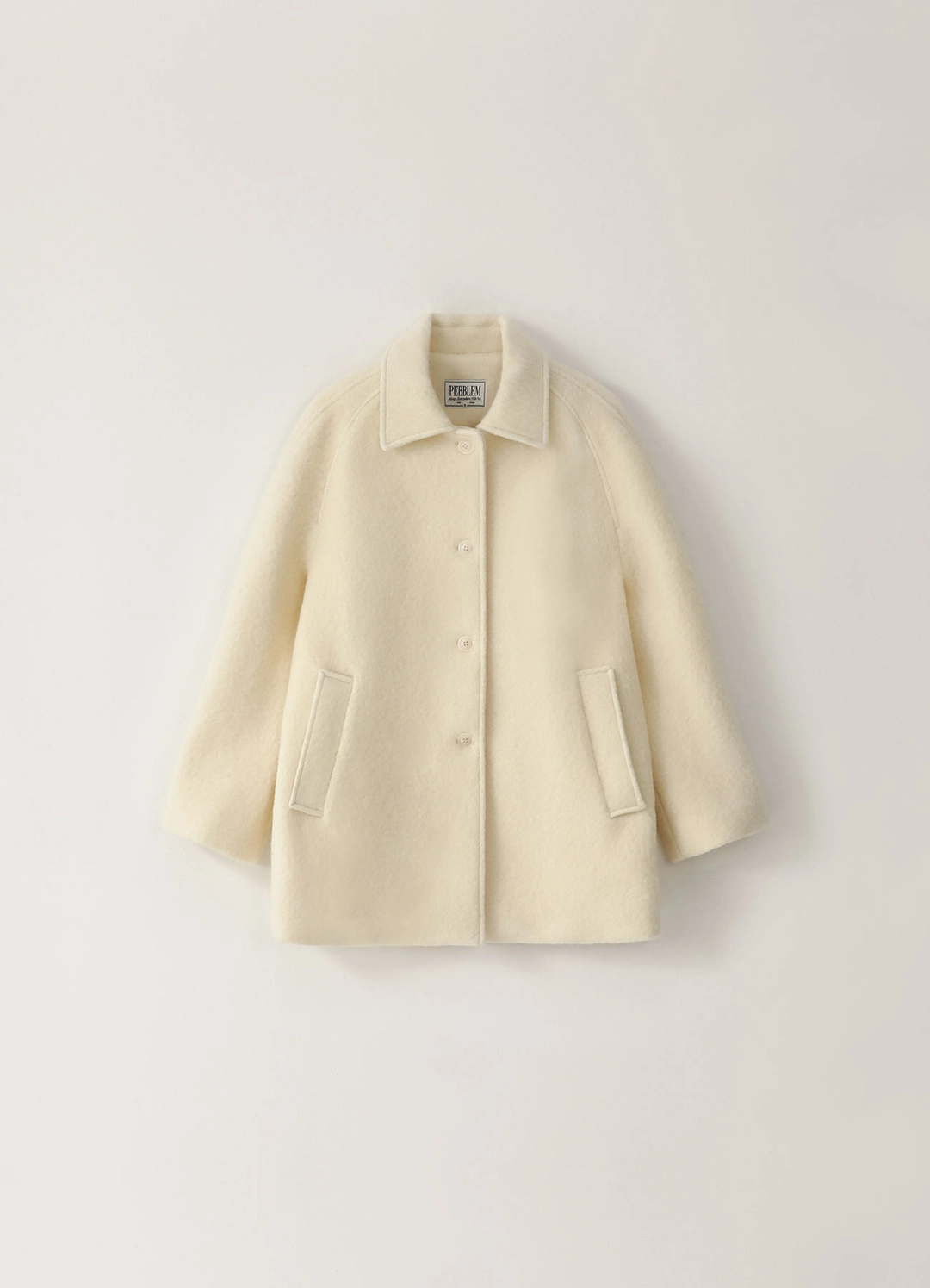 페블엠 2ND / Wool Half Balmacan Coat - Ivory 상품 이미지 1