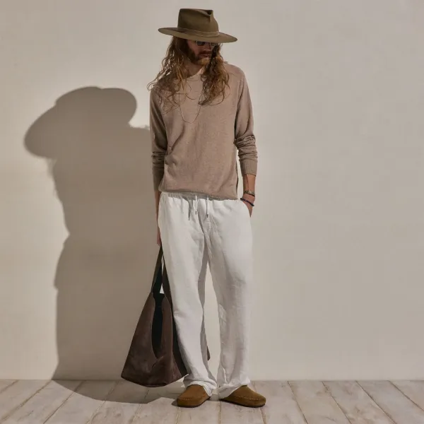 Lightweight Linen Pant - White