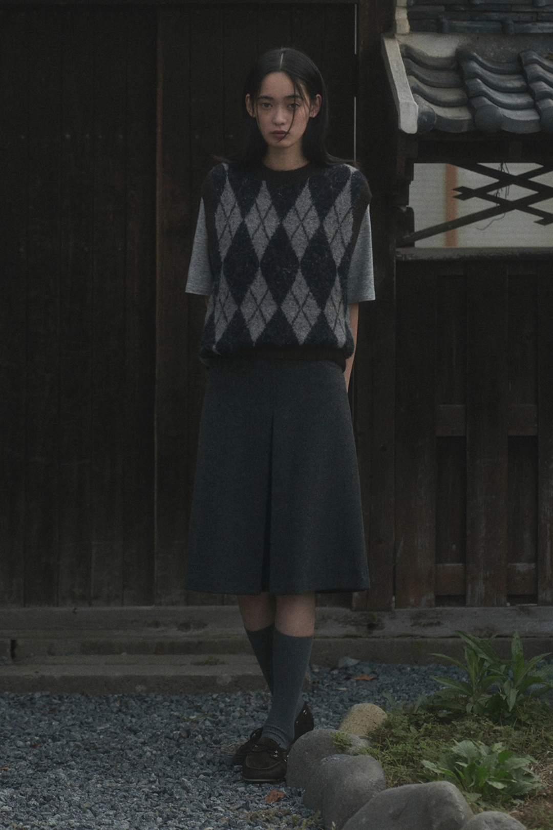 세이지먼트 UNI PINTUCK WOOL HALF SKIRT_GRAY 상품 이미지 2