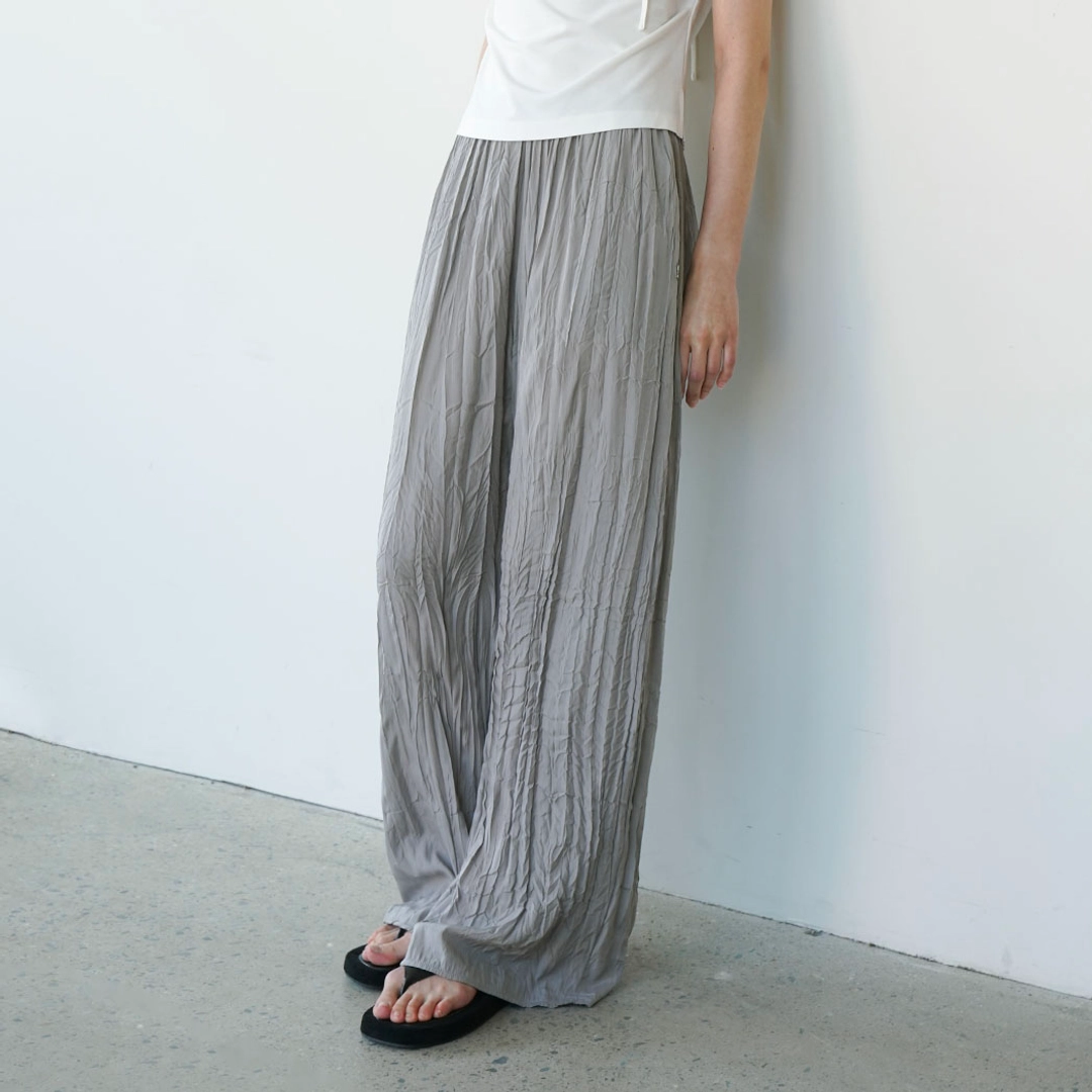 아뜰리에 나인 (PT-5665)POIL CREASE BANDING WIDE PANTS 상품 이미지 2