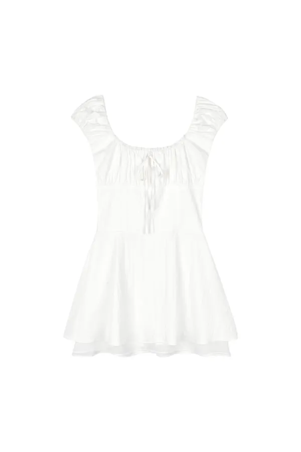 Chloe ribbon dress, White