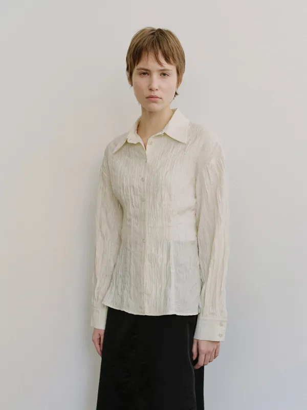 TIS CREPE LINE BLOUSE_IVORY