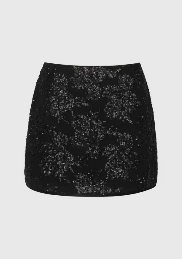 Noir Sequin Mini Skirt