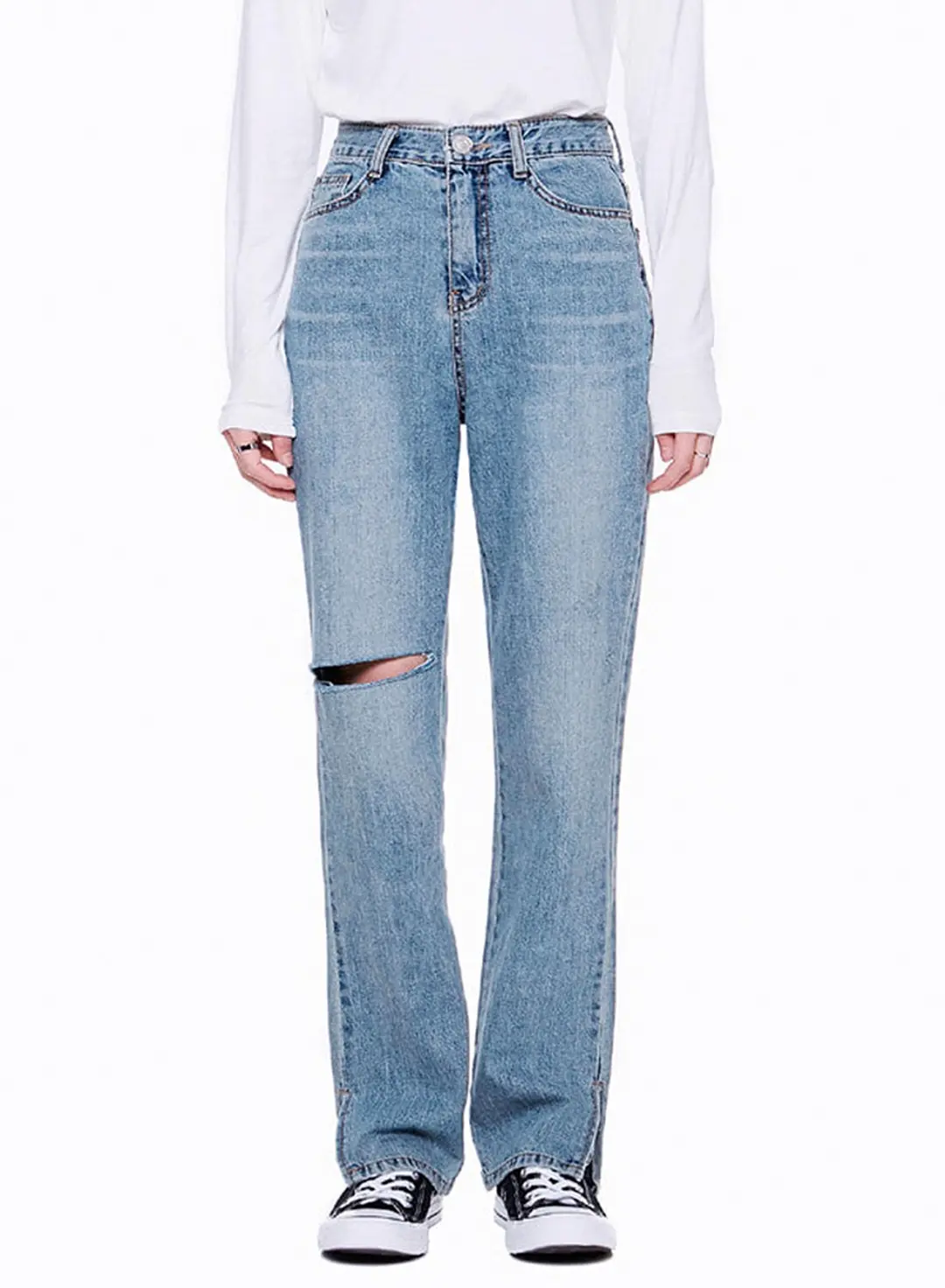 로에일 LW015 DAMAGE SLIT DENIM 상품 이미지 1