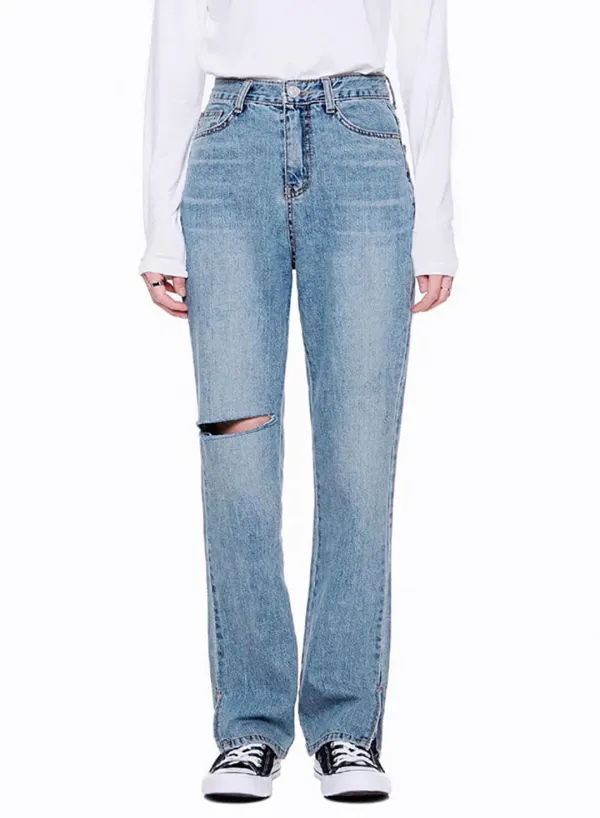 LW015 DAMAGE SLIT DENIM
