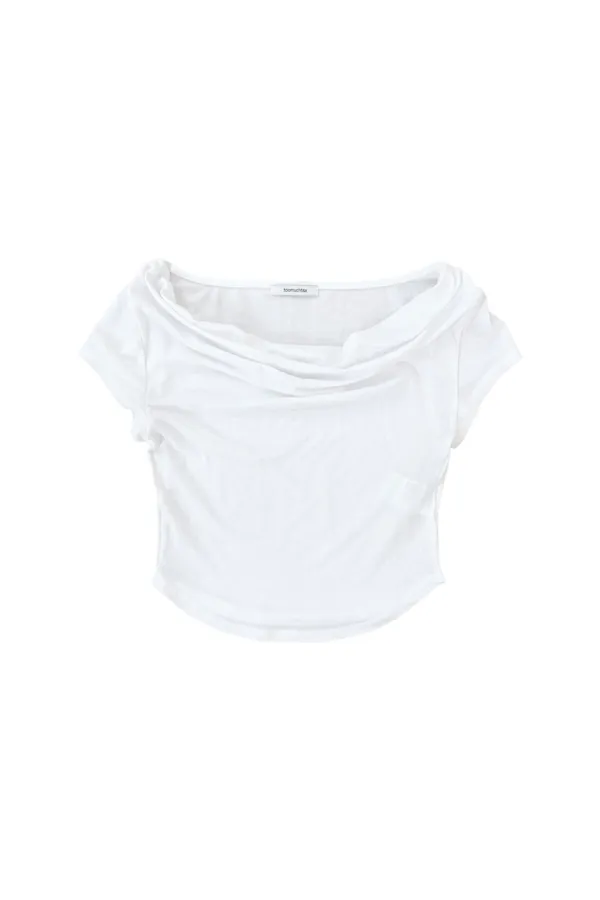 ASYMMETRIC ONE SHOULDER T-SHIRT (WHITE)