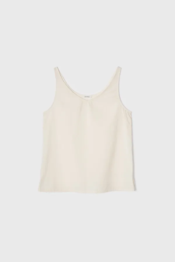 Airy Cotton Sleeveless Top (Natural)