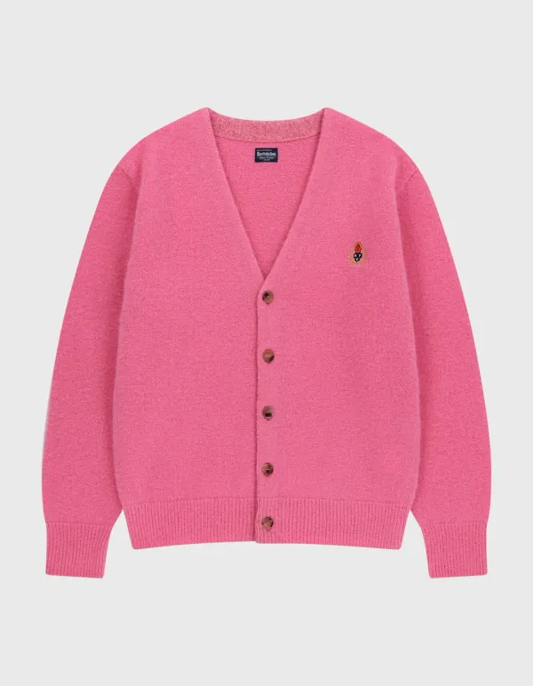 CREST SHAGGY DOG CARDIGAN / Pink