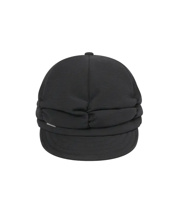 [레이 PICK] Pleats shirring cap BLACK