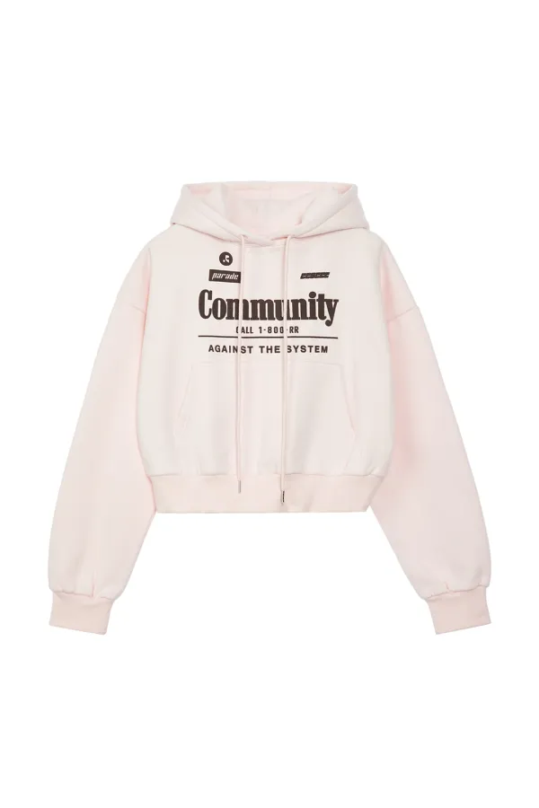 RR COMMUNITY CROPPED HOODIE - PINK