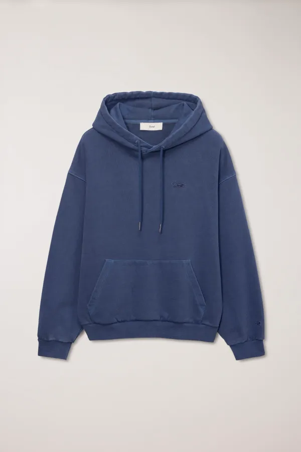 UNISEX GARMENT DYED HOODIE BLUE_UDTS6A113B2