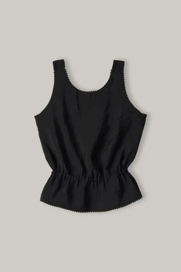 Lace-Trimmed Blouse (Black)