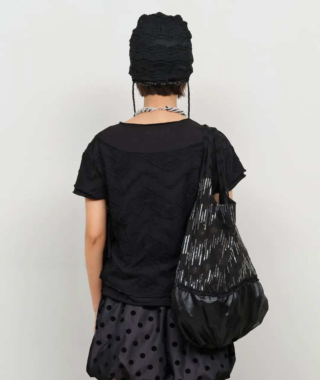타입서비스 Pailletted Knotted 2-Way Bag [Black] 상품 이미지 2