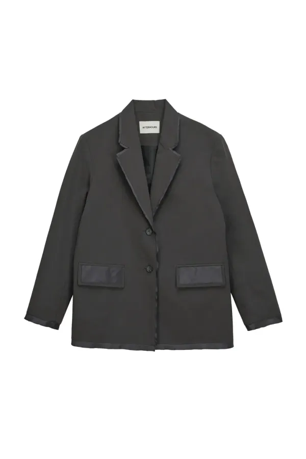 [2ND] COTTON RAW CUT BLAZER (CHARCOAL)