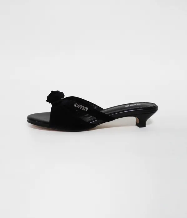 omn Rose Velvet Mule [Low ver.] _Black