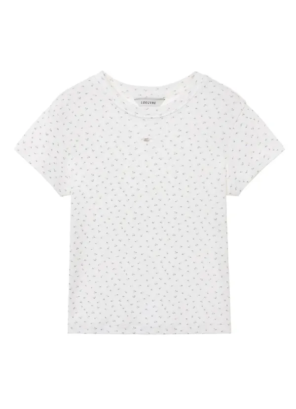 Basic Eyelet Floral T-shirt SW5ME246-LC