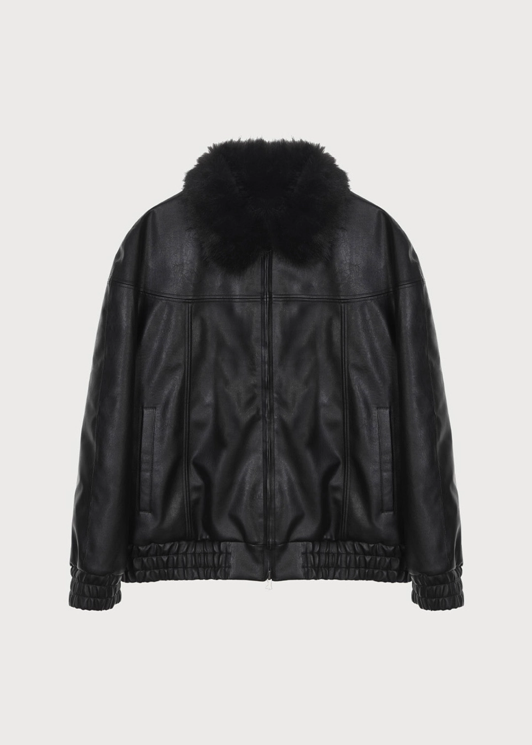 온무드 [3RD] REVERSIBLE MINK LEATHER BOMBER 상품 이미지 2