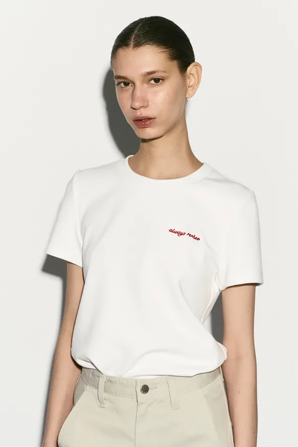 LOGO EMBROIDERED T-SHIRT WHITE