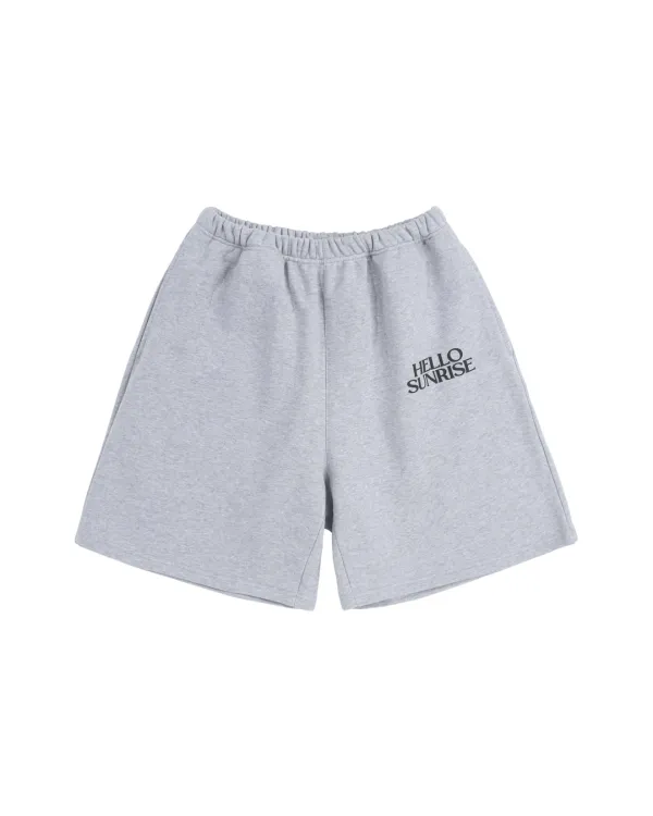 Volume Typo Half Sweatpants_Melange Gray