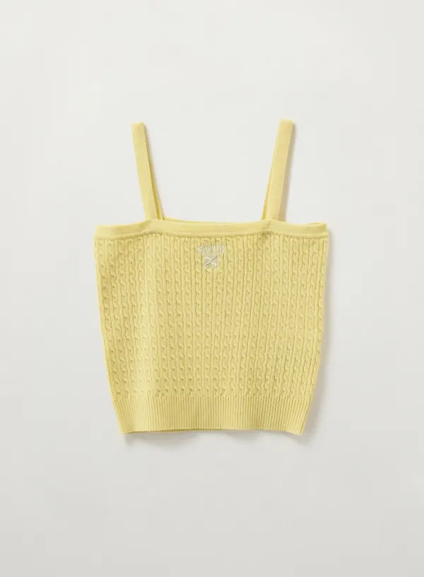 (W) Cable Knit Camisole - Yellow