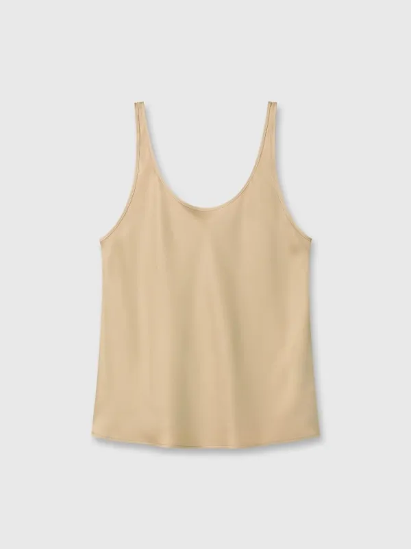 SATIN SLEEVELESS_ GOLDEN SAND