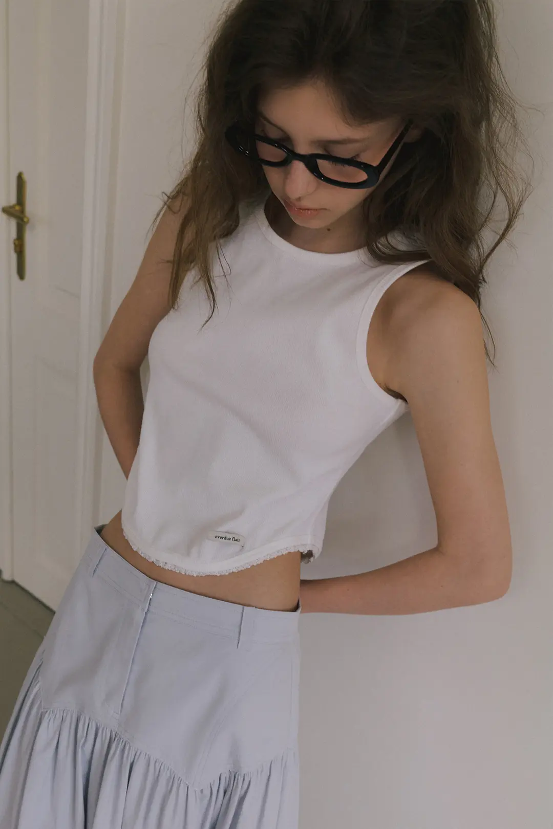오버듀플레어 HALTER NECK LACE SLEEVELESS_WHITE 상품 이미지 2