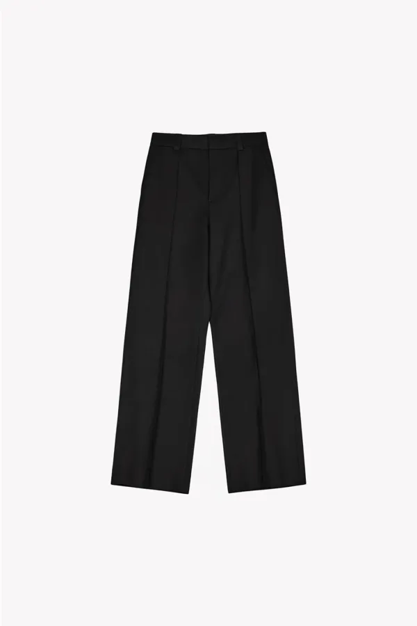Leni Side tap Pintuck Pants (Black)