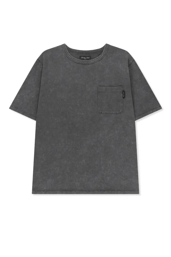 VINTAGE WASHED POCKET TOP FOR MEN IN CHARCOAL