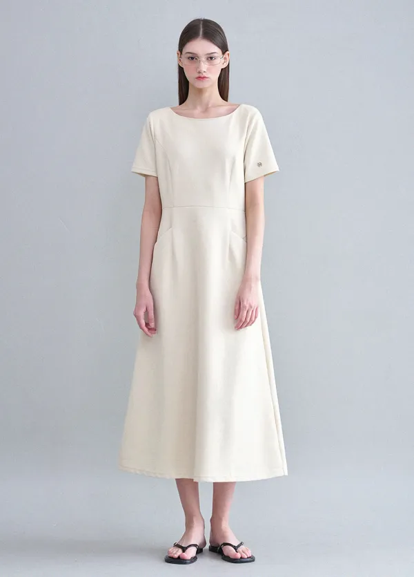  [44-120]  Celina Flare Long Dress  셀리나 플레어 롱 드레스 (여름-이지웨어-마실룩-데일리룩-출근룩-페미닌룩-기본템-클래식-데이트룩-여름원피스-다이마루-플레어-보트넥-자체제작) 