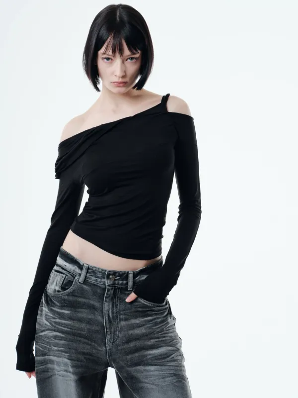 LIN UNBALANCED TOP (BLACK)