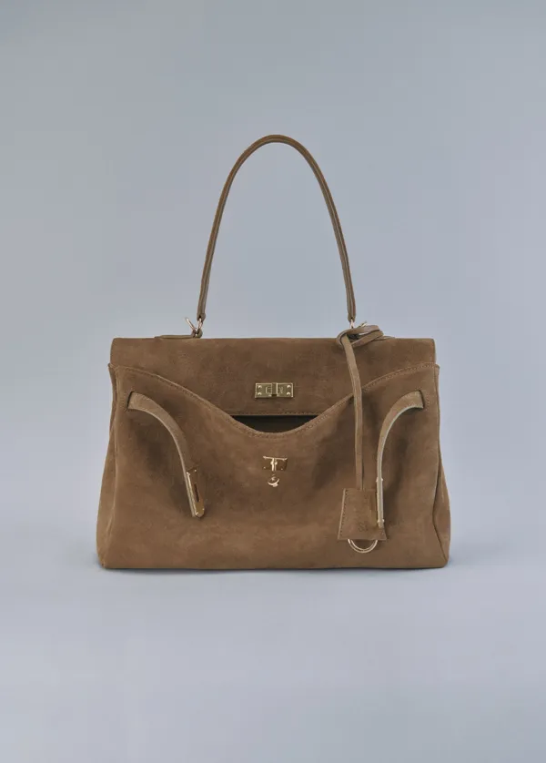 세르 숄더백 35 (Medium) - Suede Beige