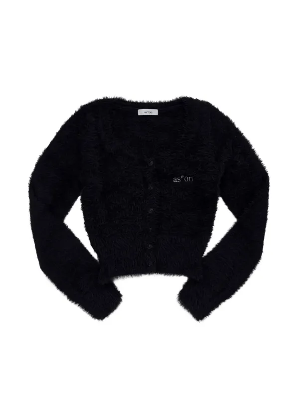 NIA HAIRY CARDIGAN / BLACK