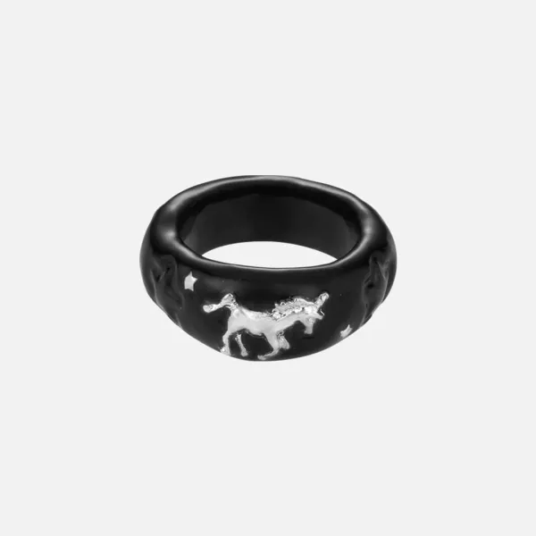 unicorn ring-black