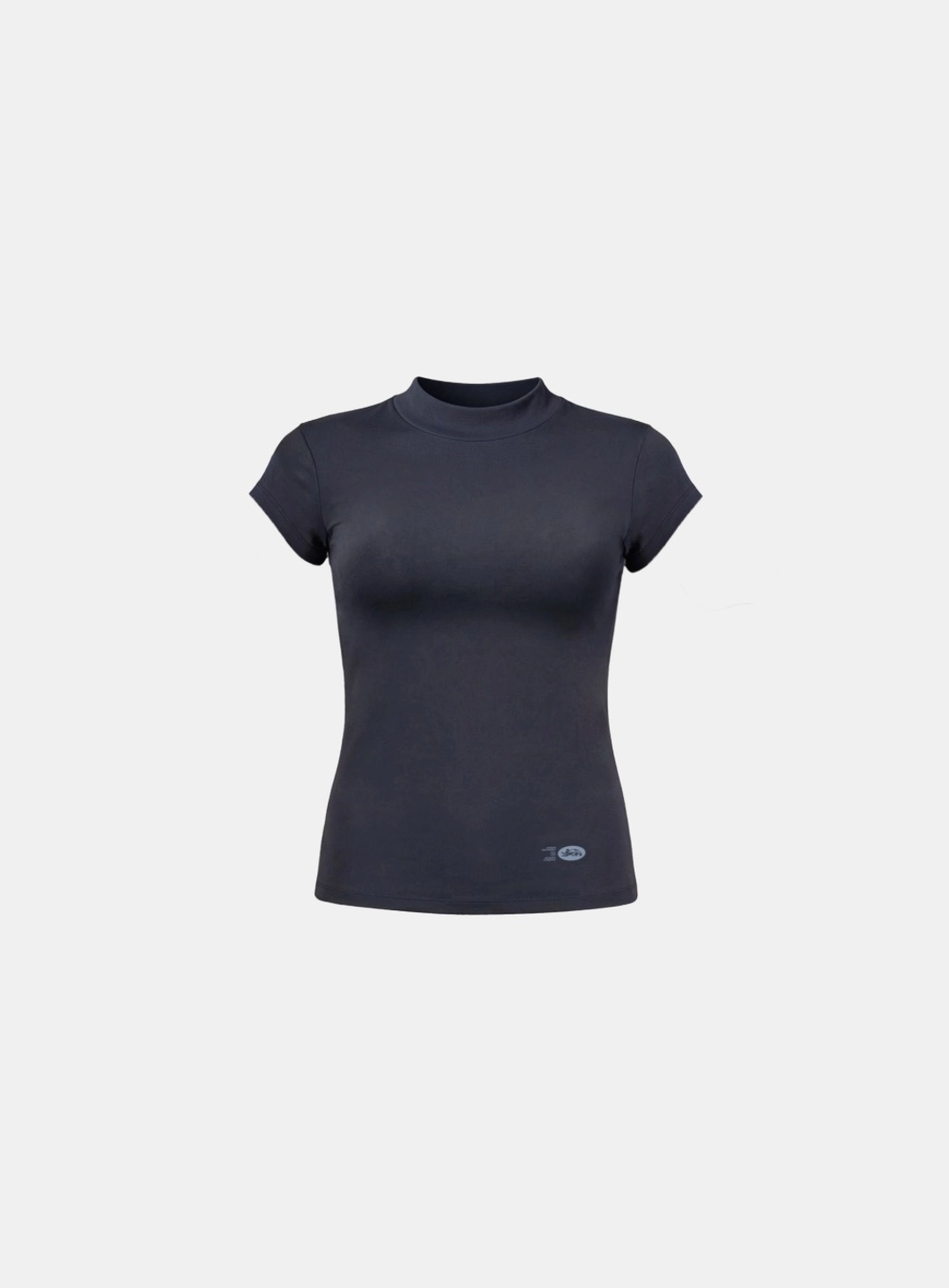 배드블러드 [w-tee26-111] Everyday Mock-Neck Short Sleeve T-Shirt - Charcoal 상품 이미지 1