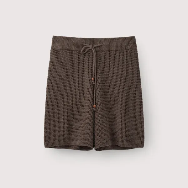 Cotton linen shorts_Wood