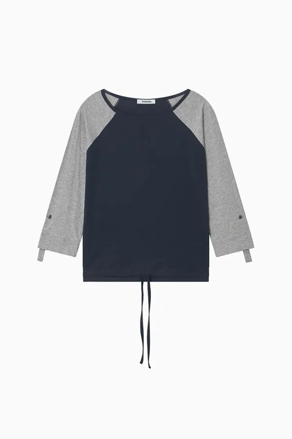 ROLL-UP DOT LABEL TEE, NAVY