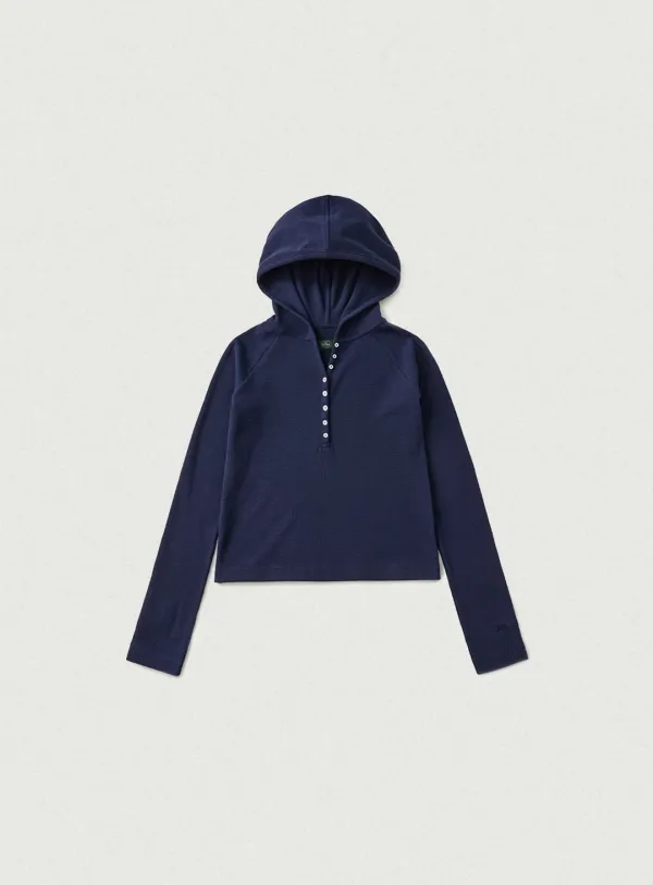 Moria Ribbed Henley Hoodie_Navy [10월 말 순차 배송]